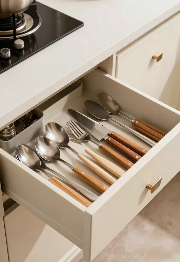 17 Small Kitchen Counter Organization Ideas That Stay Tidy - 6. Drawer Organizers for Utensils 1