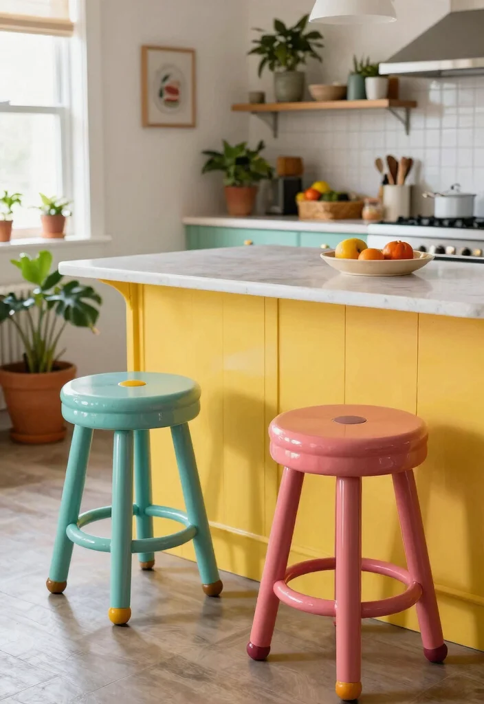 17 Stools for Kitchen Island 2026 Trending Ideas That Blend Comfort & Style 14 17 Stools for Kitchen Island 2026 Trending Ideas That Blend Comfort & Style - 14. Retro-Style Stools 1