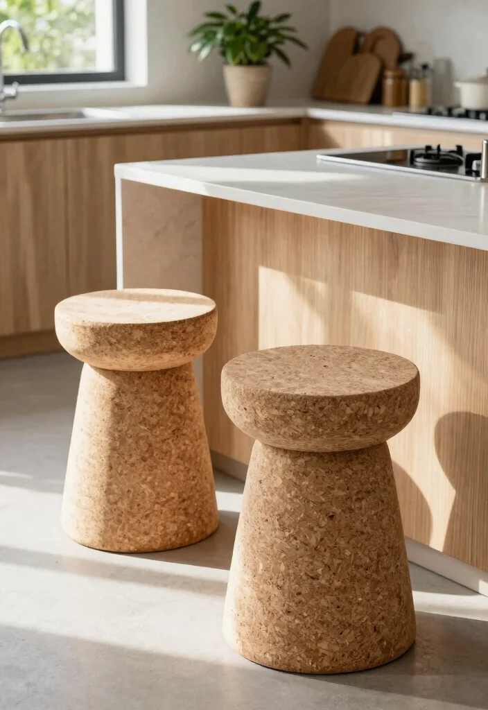 17 Stools for Kitchen Island 2026 Trending Ideas That Blend Comfort & Style 8 17 Stools for Kitchen Island 2026 Trending Ideas That Blend Comfort & Style - 8. Eco-Friendly Cork Stools 1