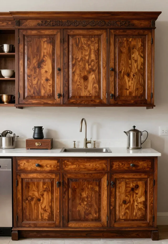 17 Teak Kitchen Cabinets Ideas With Natural Luxury 15 17 Teak Kitchen Cabinets Ideas With Natural Luxury - 15. Antique Teak Inspiration 1