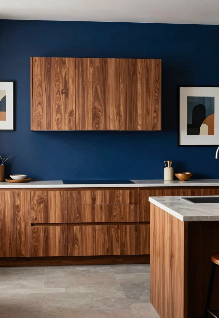 17 Teak Kitchen Cabinets Ideas With Natural Luxury 16 17 Teak Kitchen Cabinets Ideas With Natural Luxury - 16. Contrasting Colors with Teak 1