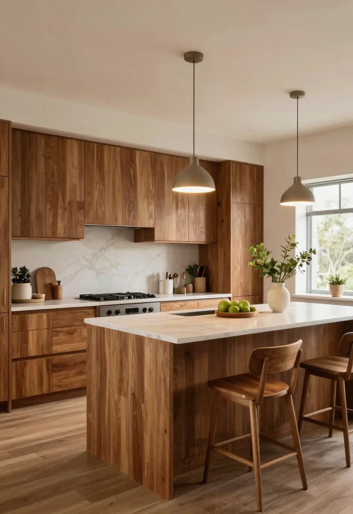 17 Teak Kitchen Cabinets Ideas With Natural Luxury 5 17 Teak Kitchen Cabinets Ideas With Natural Luxury - 5. Open Concept Teak Design 1