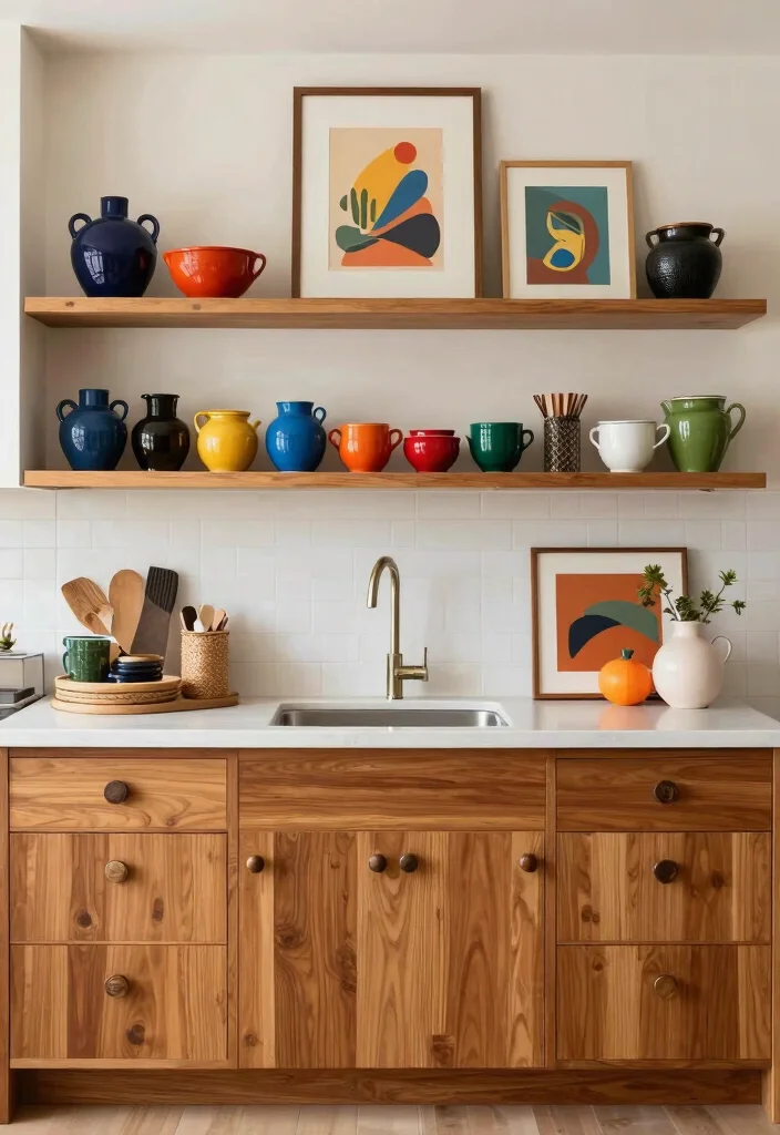 17 Teak Kitchen Cabinets Ideas With Natural Luxury 6 17 Teak Kitchen Cabinets Ideas With Natural Luxury - 6. Artsy Teak Touches 1