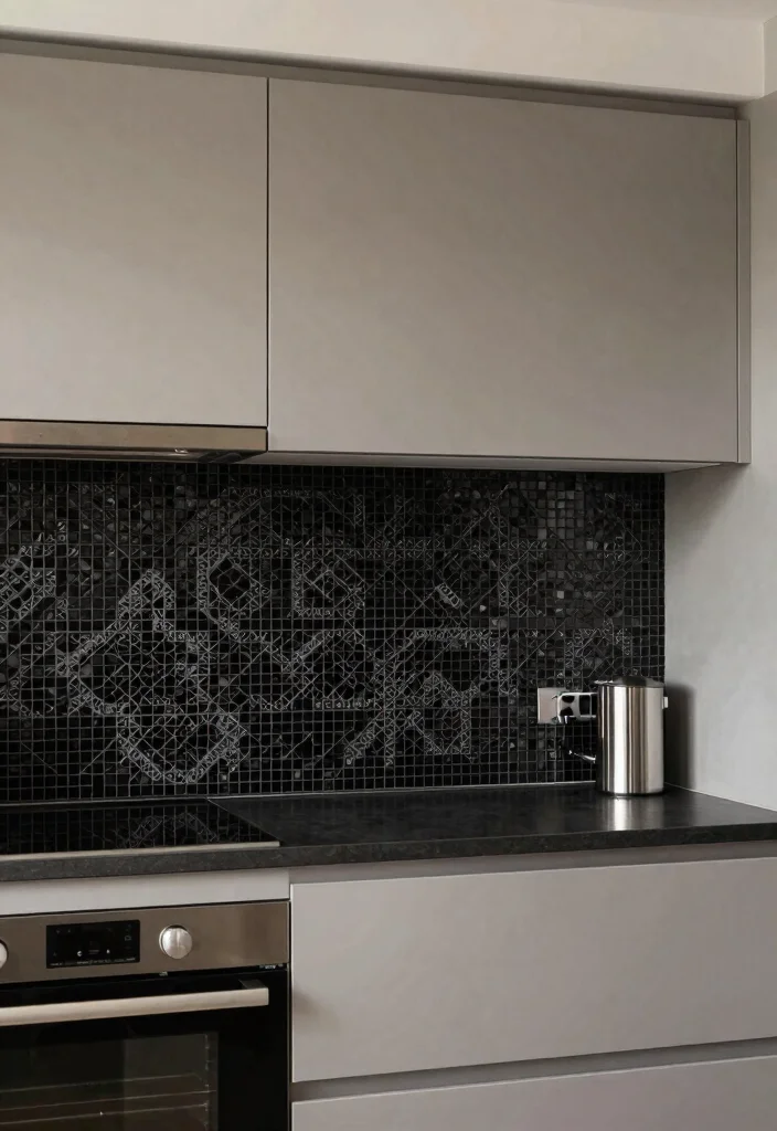 18 Black Tile Backsplash Kitchen Ideas With Dramatic Style - 4. Black Mosaic Tiles 1