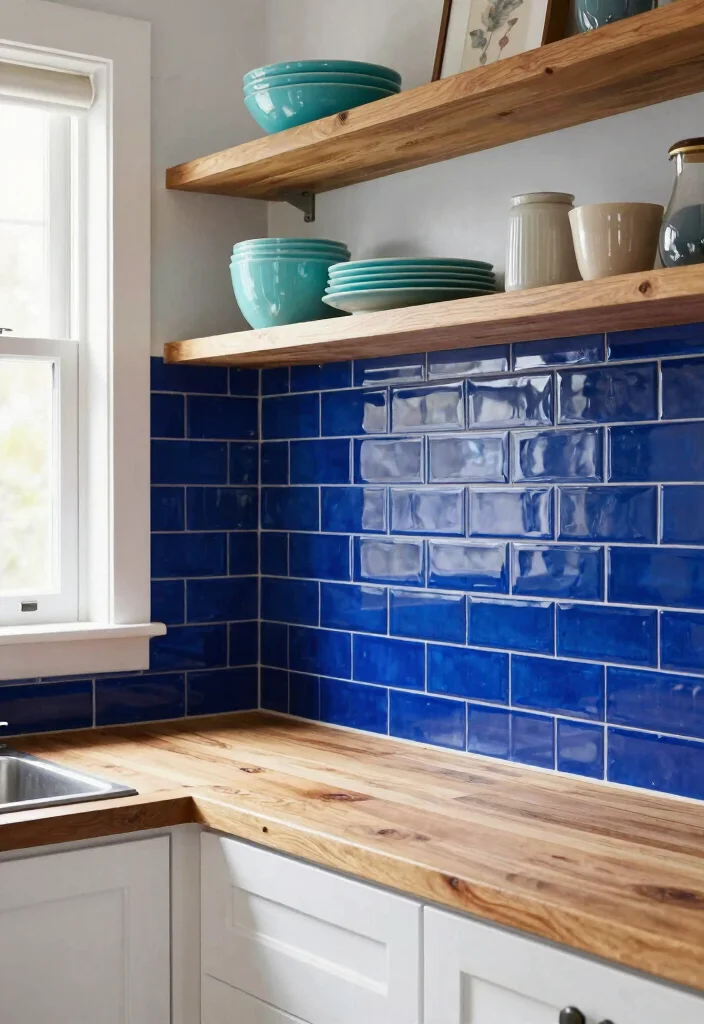 18 Blue Tile Backsplash Kitchen Ideas That Pop Beautifully 1 18 Blue Tile Backsplash Kitchen Ideas That Pop Beautifully - 1. Classic Cobalt Blue Subway Tiles 1