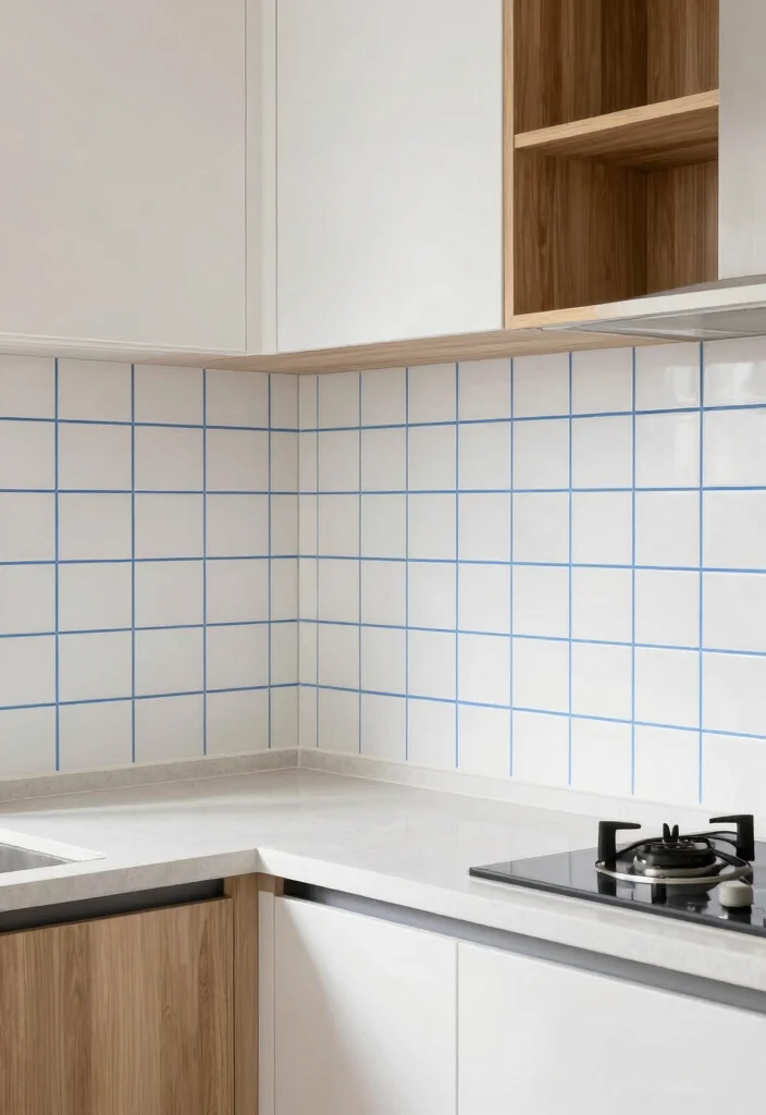 18 Blue Tile Backsplash Kitchen Ideas That Pop Beautifully 14 18 Blue Tile Backsplash Kitchen Ideas That Pop Beautifully - 14. Blue Grout with White Tiles 1
