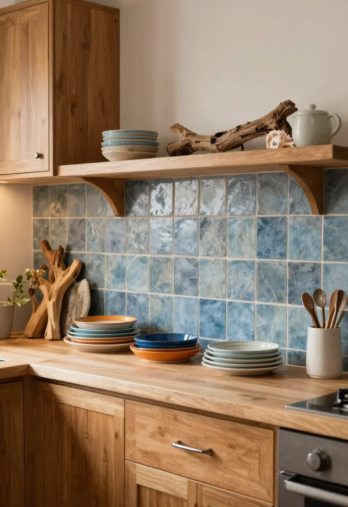 18 Blue Tile Backsplash Kitchen Ideas That Pop Beautifully 15 18 Blue Tile Backsplash Kitchen Ideas That Pop Beautifully - 15. Slate Blue Rustic Tiles 1