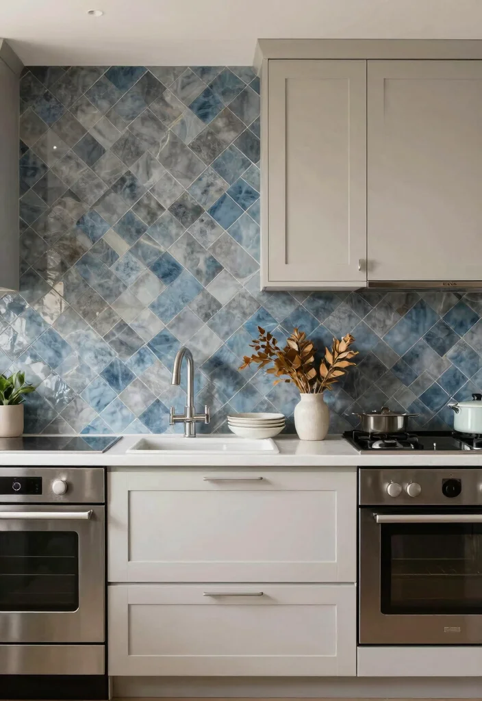 18 Blue Tile Backsplash Kitchen Ideas That Pop Beautifully 16 18 Blue Tile Backsplash Kitchen Ideas That Pop Beautifully - 16. Blue and Gray Two-Tone Tiles 1