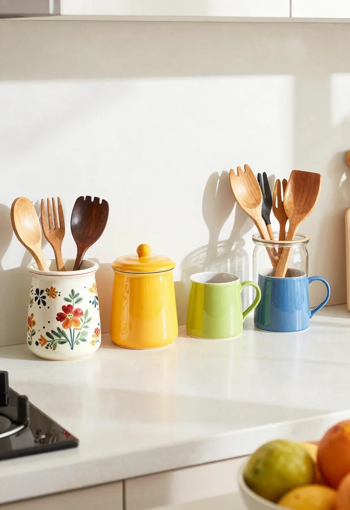18 Cute Kitchen Decor Ideas That Add Personality 3 18 Cute Kitchen Decor Ideas That Add Personality - 3. Colorful Utensil Holders 1