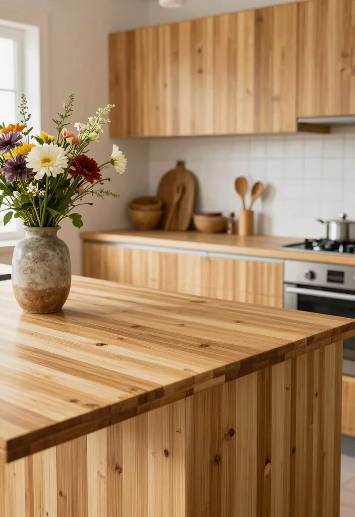 18 Farmhouse Kitchen Countertops Ideas With Rustic Beauty - 11. Bamboo Countertops 1
