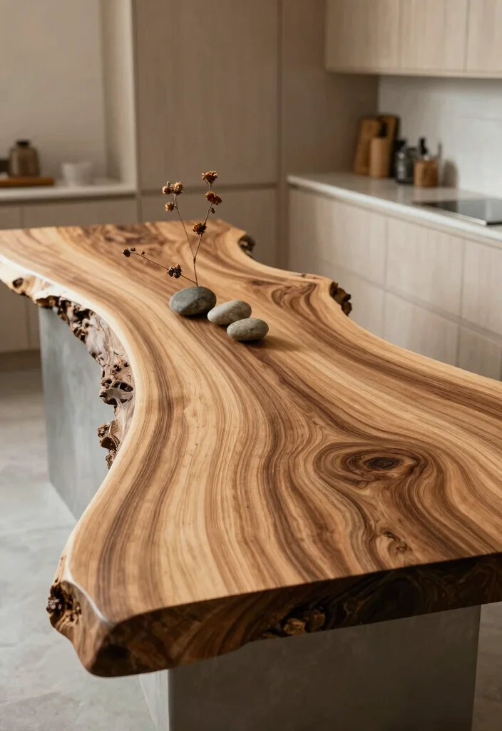 18 Farmhouse Kitchen Countertops Ideas With Rustic Beauty - 15. Natural Edge Countertops 1