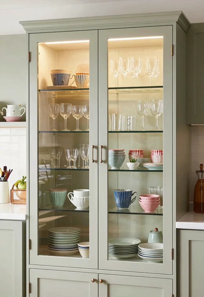 18 Free Standing Kitchen Cabinets Ideas With Flexible Storage 11 18 Free Standing Kitchen Cabinets Ideas With Flexible Storage - 11. Glass-Front Cabinets 1