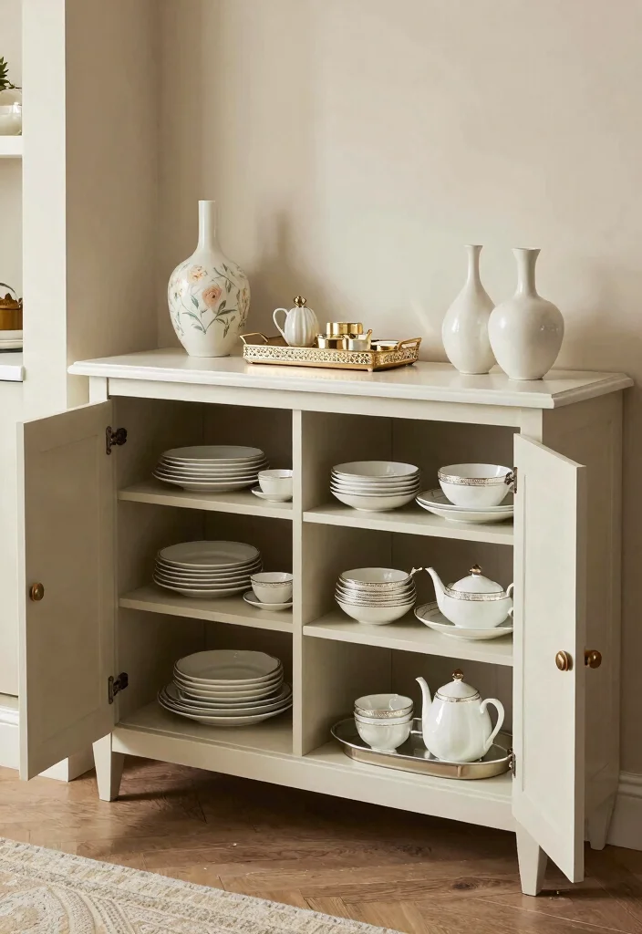 18 Free Standing Kitchen Cabinets Ideas With Flexible Storage 15 18 Free Standing Kitchen Cabinets Ideas With Flexible Storage - 15. Elegant Buffet Style 1