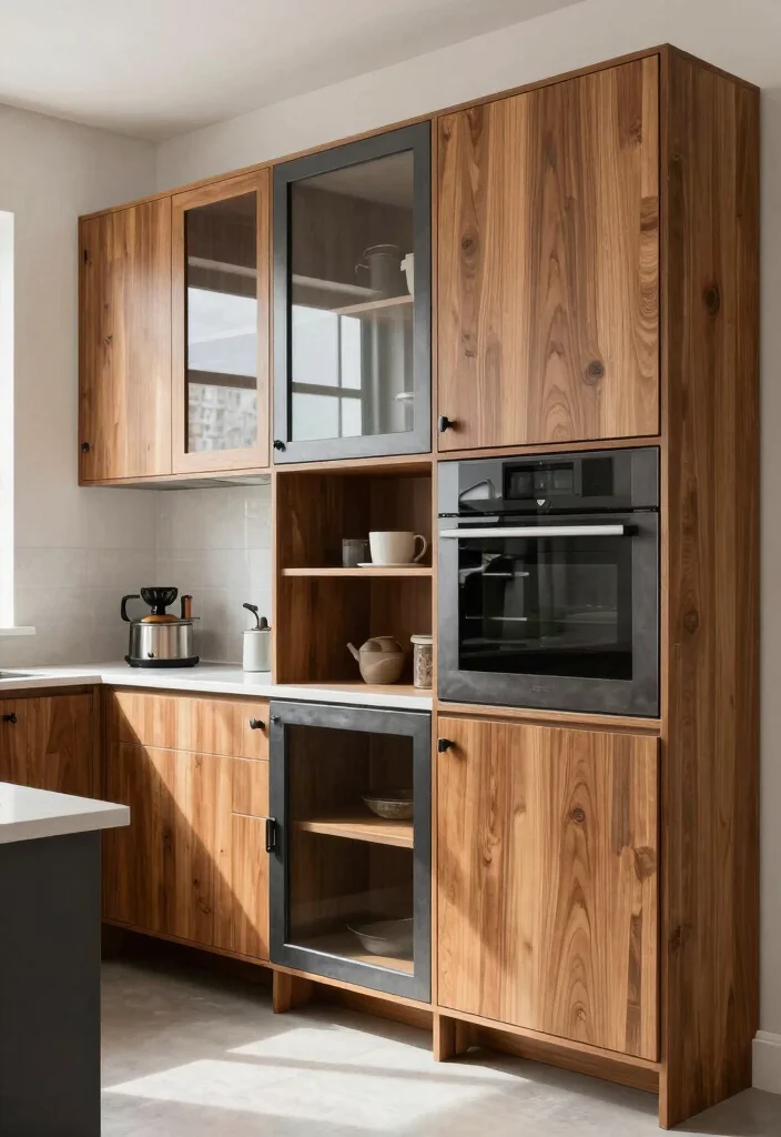 18 Free Standing Kitchen Cabinets Ideas With Flexible Storage 16 18 Free Standing Kitchen Cabinets Ideas With Flexible Storage - 16. Mixing Materials 1