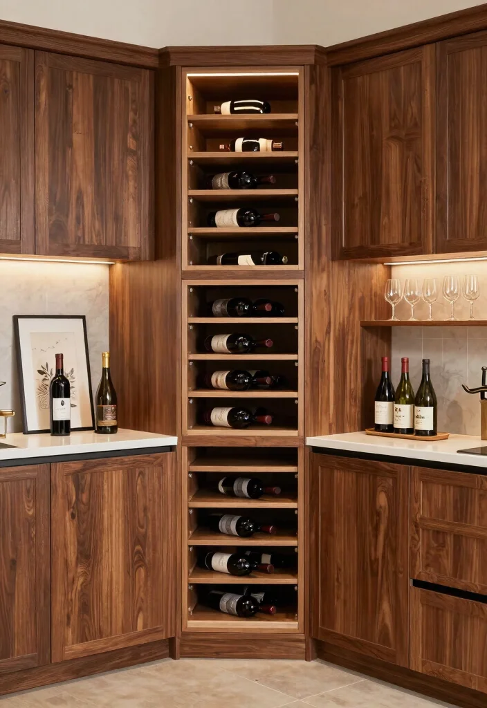 18 Kitchen Corner Cabinet 2026 Trending Ideas That Use Every Inch - 12. Corner Wine Storage 1