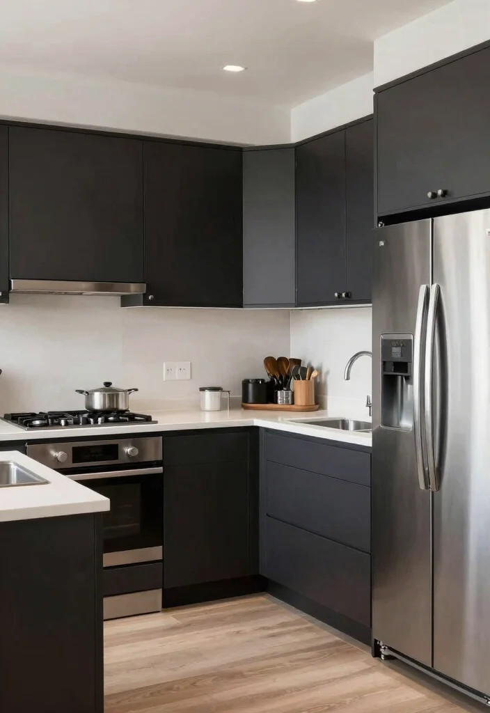 18 Kitchen Dark Cabinets Ideas With Bold Sophistication - 13. Focus on a Functional Layout 1