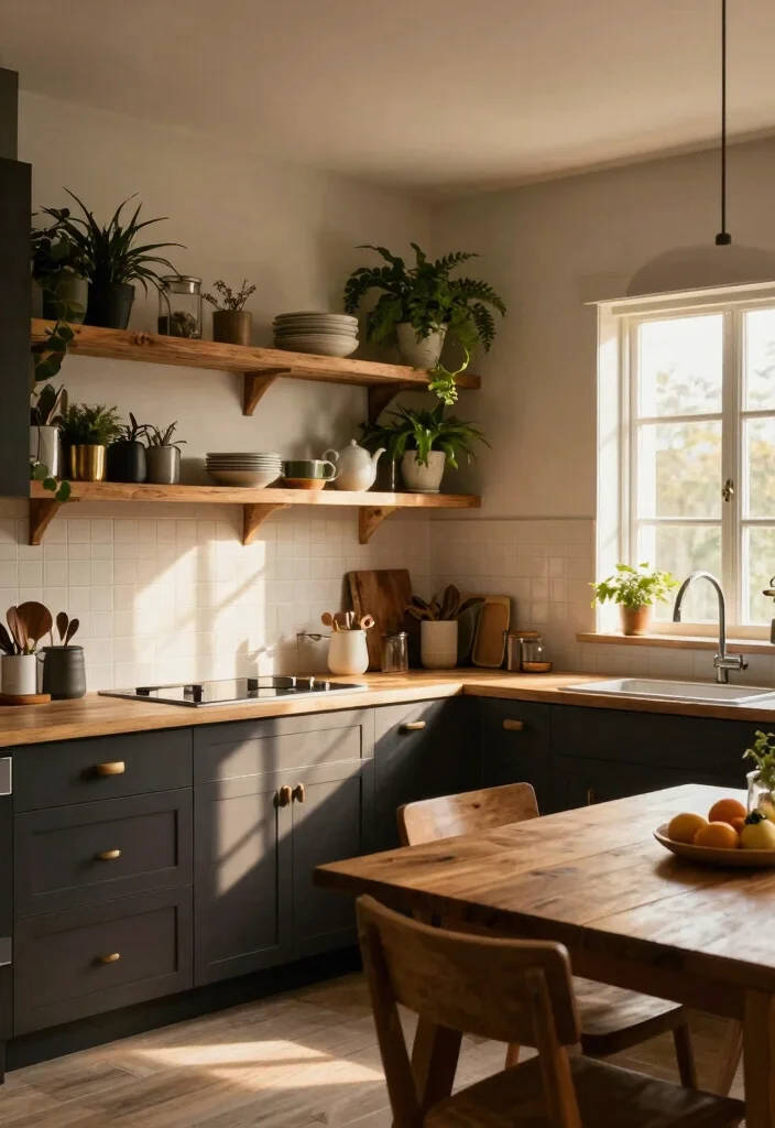 18 Kitchen Dark Cabinets Ideas With Bold Sophistication - 2. Pair with Rustic Wood Accents 1