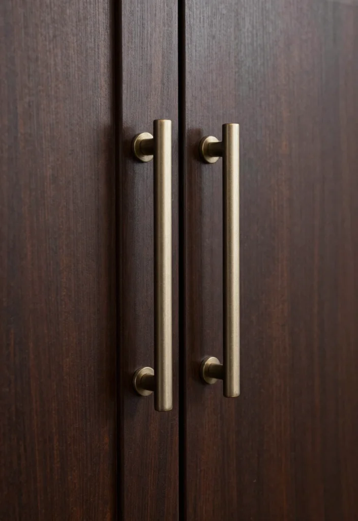 18 Kitchen Dark Cabinets Ideas With Bold Sophistication - 4. Incorporate Bold Hardware Choices 1