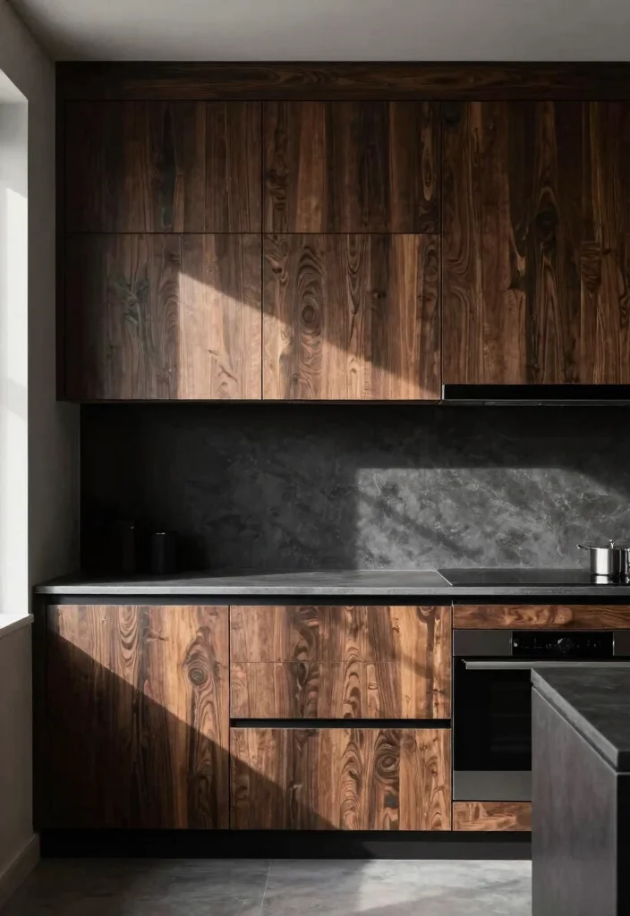 18 Kitchen Dark Cabinets Ideas With Bold Sophistication - 5. Use Textured Finishes 1