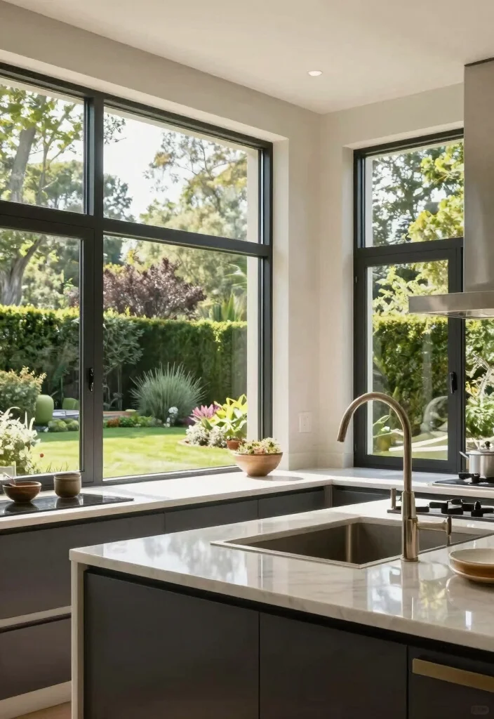 18 Kitchen Ideas With Windows That Brighten the Space 13 18 Kitchen Ideas With Windows That Brighten the Space - 13. Large Picture Windows 1