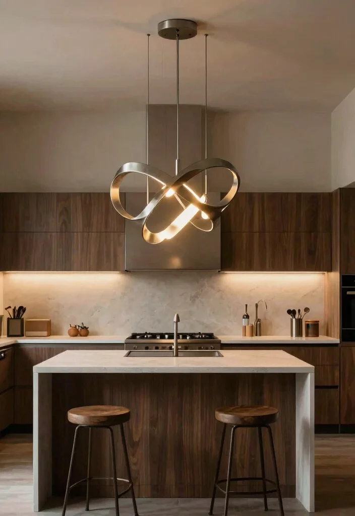18 Kitchen Pendant Lighting Ideas That Shine Over Your Island - 11. Artistic Sculptural Pendants 1