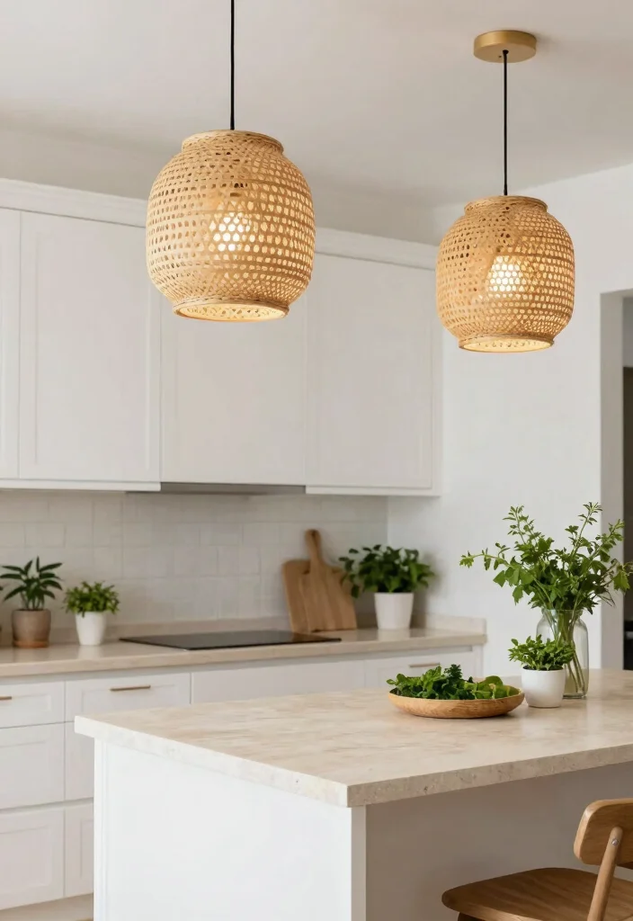 18 Kitchen Pendant Lighting Ideas That Shine Over Your Island - 2. Bamboo Pendant Lights 1