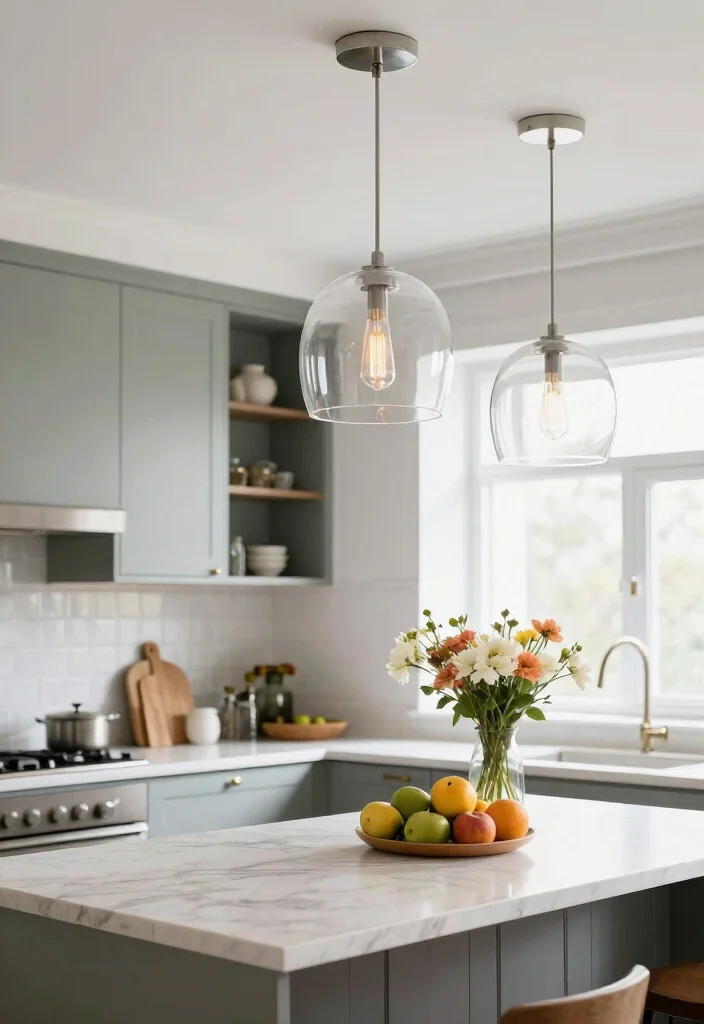 18 Kitchen Pendant Lighting Ideas That Shine Over Your Island - 8. Clear Glass Domes 1