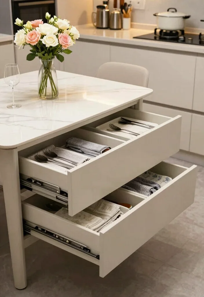 18 Kitchen Table With Storage Ideas That Save Space - 10. Table with Drawers 1