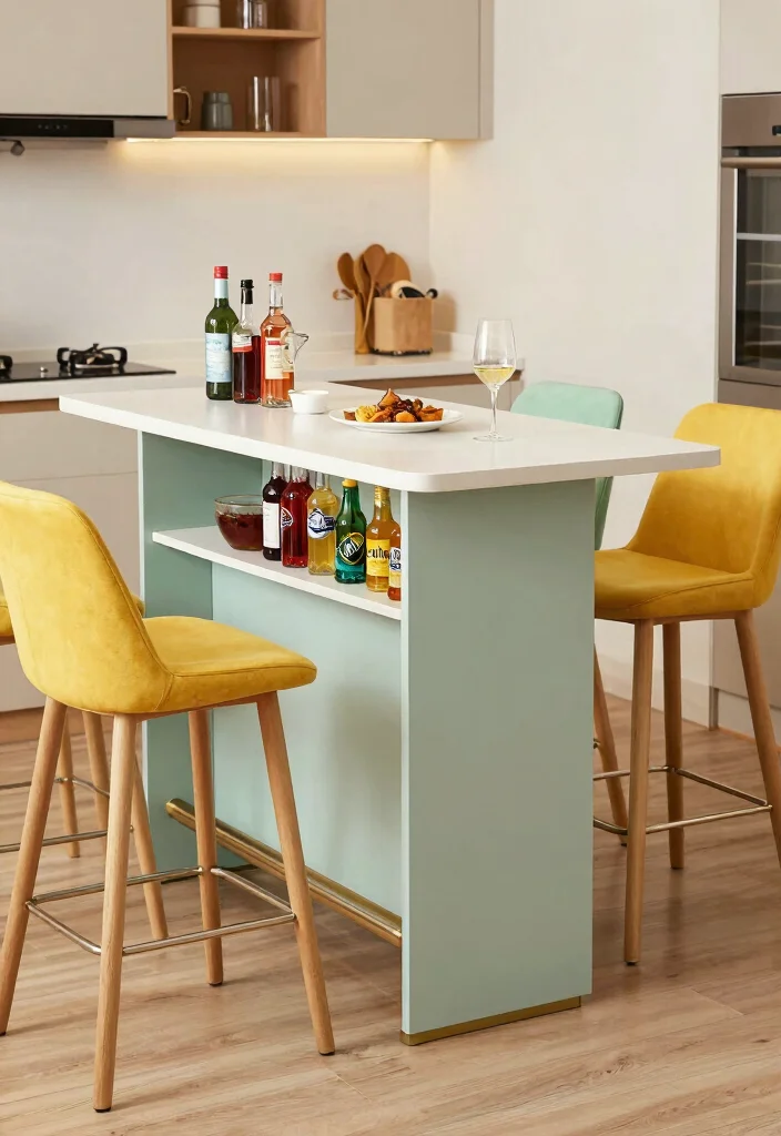 18 Kitchen Table With Storage Ideas That Save Space - 15. Bar Table with Storage 1