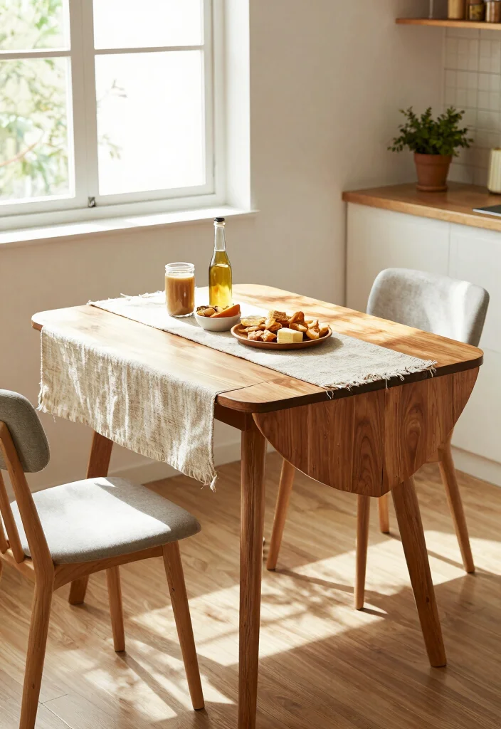 18 Kitchen Table With Storage Ideas That Save Space - 2. Drop-leaf Table 1