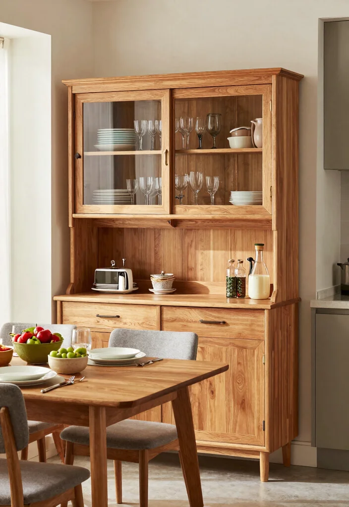 18 Kitchen Table With Storage Ideas That Save Space - 5. Table with Hutch 1