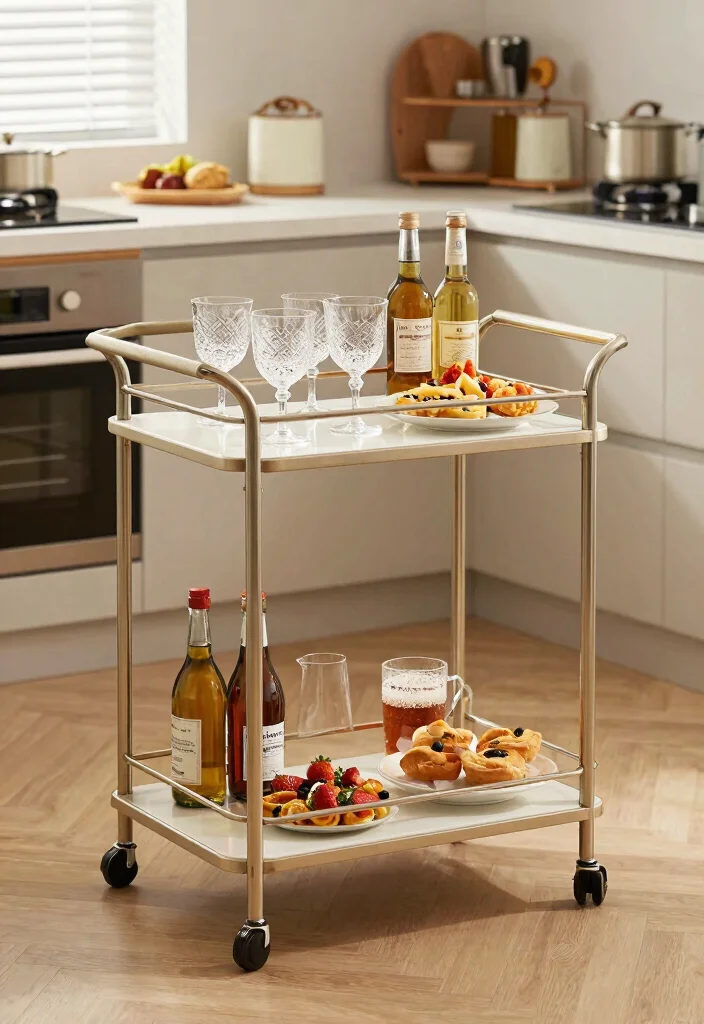 18 Kitchen Table With Storage Ideas That Save Space - 8. Trolley Table 1