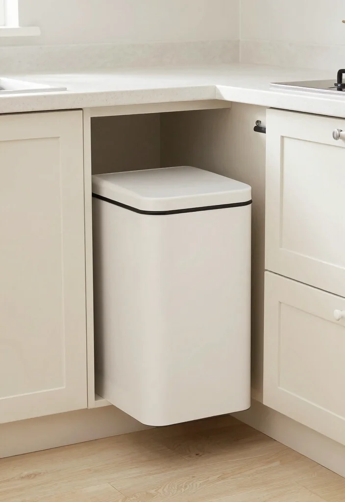 18 Kitchen Trash Can Cabinet Ideas That Hide Clutter 11 18 Kitchen Trash Can Cabinet Ideas That Hide Clutter - 11. Slide-Out Corner Cabinets 1