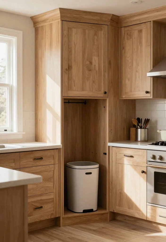 18 Kitchen Trash Can Cabinet Ideas That Hide Clutter 13 18 Kitchen Trash Can Cabinet Ideas That Hide Clutter - 13. Custom Built-In Cabinets 1