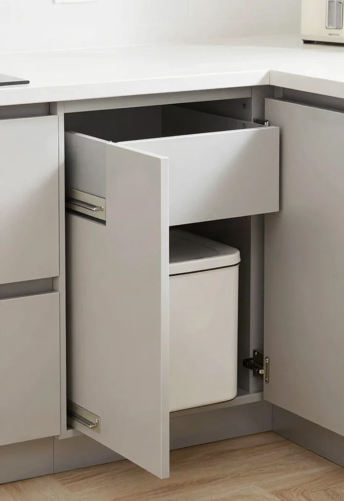 18 Kitchen Trash Can Cabinet Ideas That Hide Clutter 17 18 Kitchen Trash Can Cabinet Ideas That Hide Clutter - 17. Sliding Drawer Cabinets 1