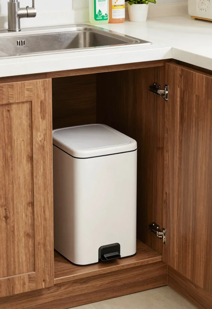 18 Kitchen Trash Can Cabinet Ideas That Hide Clutter 2 18 Kitchen Trash Can Cabinet Ideas That Hide Clutter - 2. Under-Sink Trash Can Solutions 1