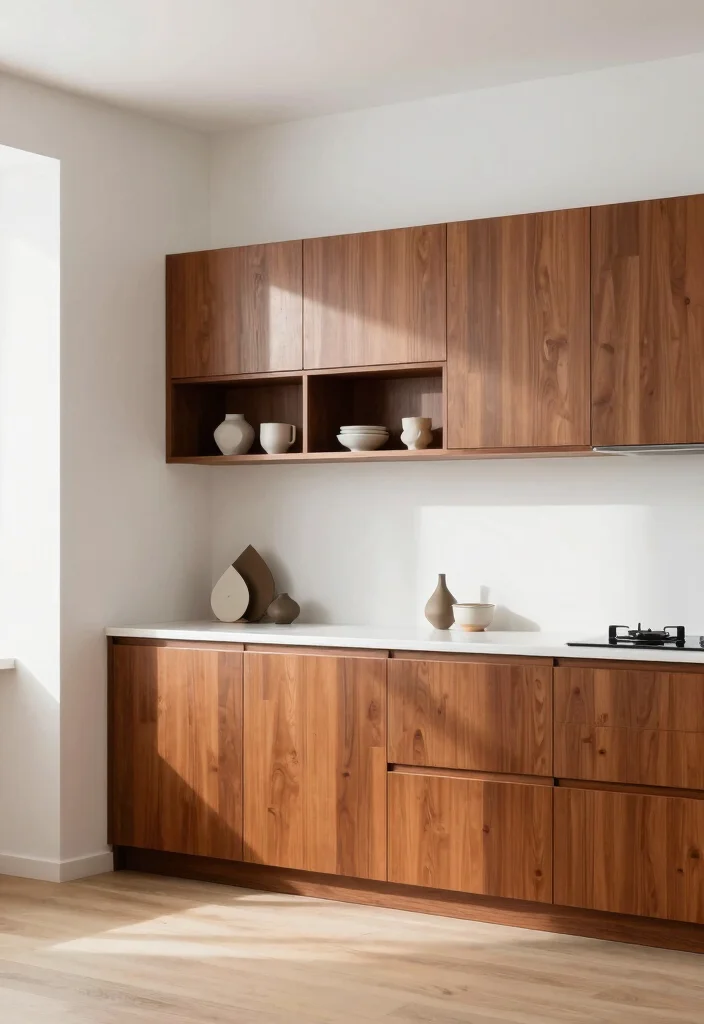 18 Modern Cherry Cabinets Kitchen Ideas With Rich Tone - 1. Sleek Minimalism with Cherry Finishes 1