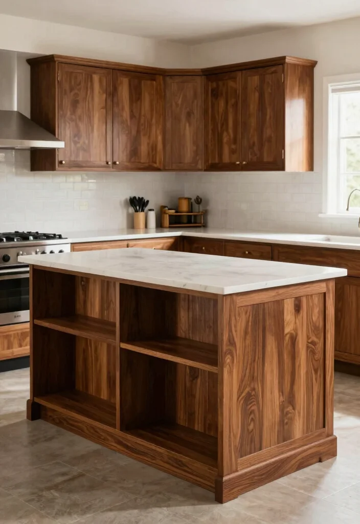 18 Modern Cherry Cabinets Kitchen Ideas With Rich Tone - 10. Multi-functional Cherry Island 1