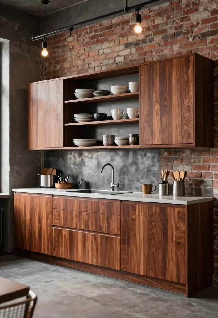 18 Modern Cherry Cabinets Kitchen Ideas With Rich Tone - 15. Cherry Cabinets in a Modern Loft 1