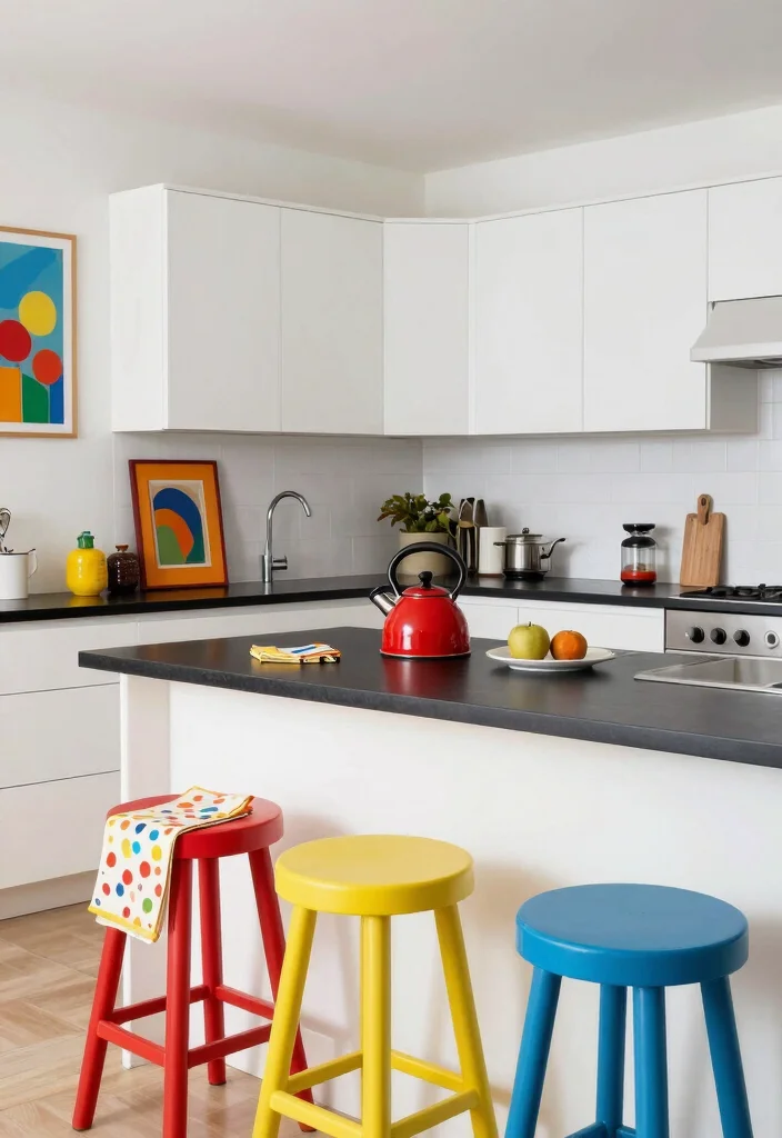 18 White Kitchen With Black Countertops Ideas With Striking Contrast - 4. Bold Accents 1