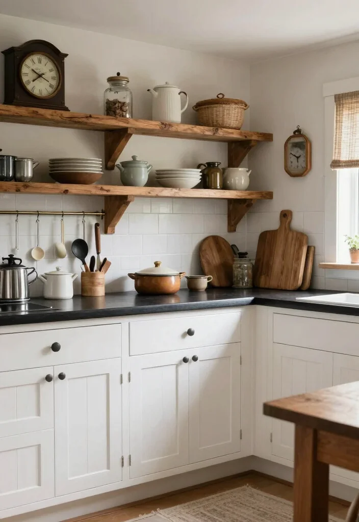 18 White Kitchen With Black Countertops Ideas With Striking Contrast - 7. Farmhouse Charm 1