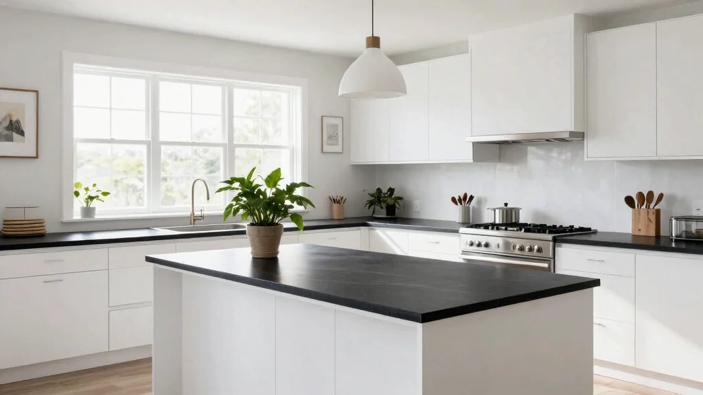 18 White Kitchen With Black Countertops Ideas With Striking Contrast
