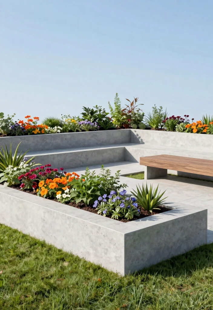 12 Concrete Garden Beds That Don't Crack After One Winter - 1. Sleek Modern Concrete Boxes 1