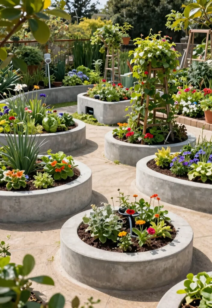 12 Concrete Garden Beds That Don't Crack After One Winter - 12. Customizable Concrete Bed Designs 1