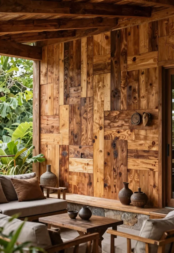 12 Covered Patio Decorating Ideas That Feel Like an Extra Room - 9. Textured Wall Panels 1