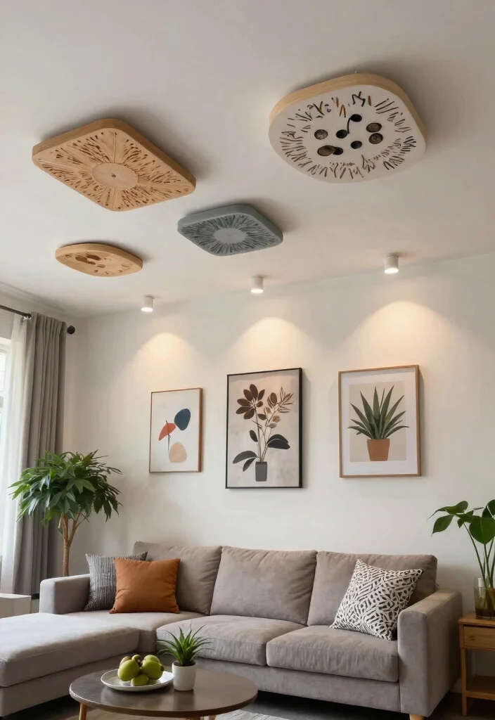 12 False Ceiling With Profile Lights for Modern Living Rooms - 11. Artistic Elements 1