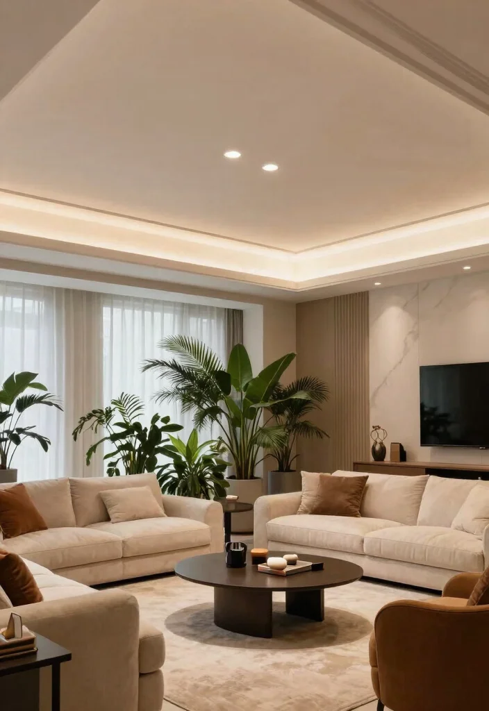 12 False Ceiling With Profile Lights for Modern Living Rooms - 6. Elegant Tray Ceilings 1