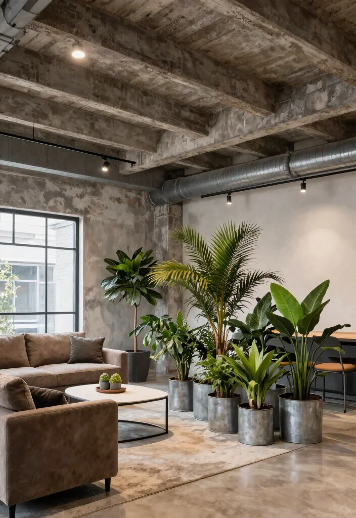 12 False Ceiling With Profile Lights for Modern Living Rooms - 8. Industrial Style 1