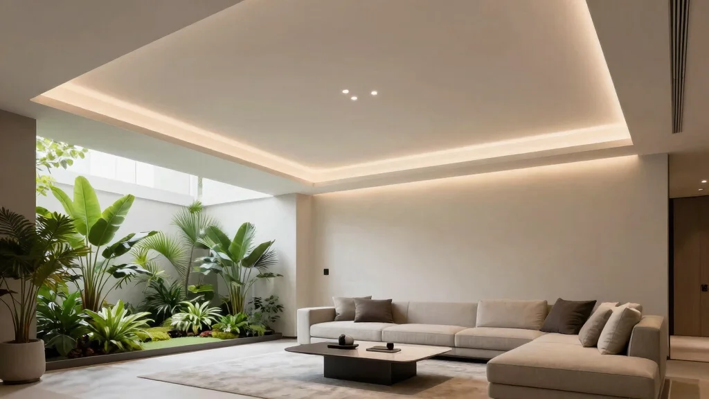 12 False Ceiling With Profile Lights for Modern Living Rooms