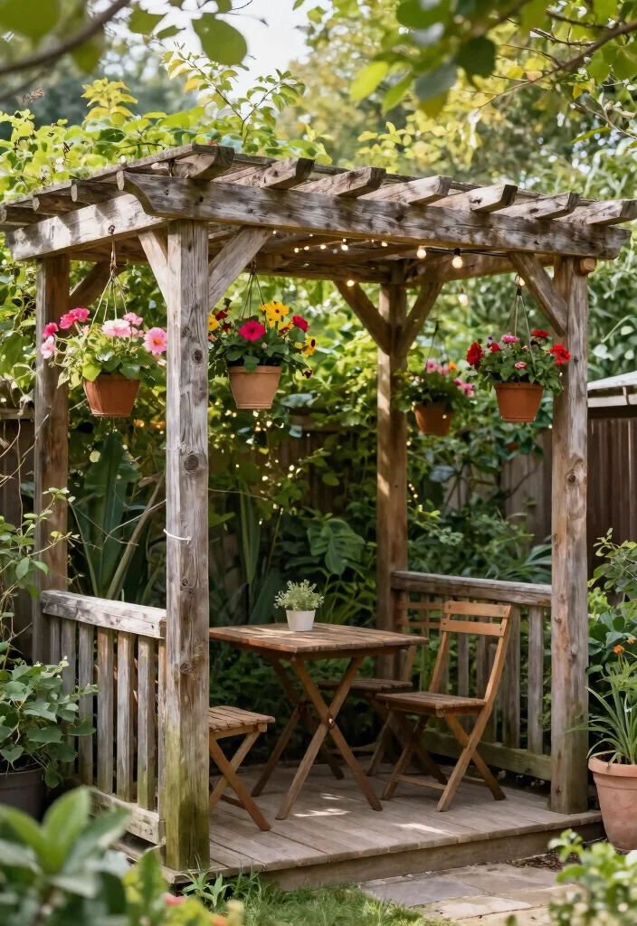 12 Half Pergola Ideas for Small Yards and Tight Budgets - 1. Rustic Wood Frame 1